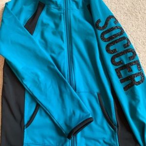 Girls justice soccer zip up hoodie